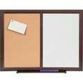 Lorell Dryerase/Bulletin Board Combo, 36inx48in, Mahogany LLR84171